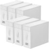 StorageTastic 6 Pack Bed Sheet Closet Organizers and Storage,Sturdy Foldable Storage Containers with Window and Label,Storage and Organization for Bedding Sheets,Duvet Covers,Blankets (White)