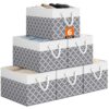 StorageTastic Storage Bin,Collapsible Storage Basket For Organizing,Large Storage Boxes With Rope Handles,Storage Containers,Clover Grey,6 Pack