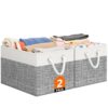 StorageTastic Storage Bin,Collapsible Storage Basket For Organizing,Large Storage Boxes With Rope Handles,Storage Containers,White & Grey,2 Pack