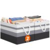 StorageTastic Storage Bin,Collapsible Storage Basket For Organizing,Large Storage Boxes With Rope Handles,Storage Containers,Gradient Grey,2 Pack