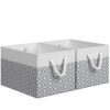 StorageTastic Storage Bins, 2-Pack Large Storage Box with Rope Handles, Collapsible Storage Basket for Organizing Books, Clothes, Rhombic Grey