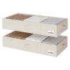 StorageWorks Large Under Bed Storage Containers with Handles and Label Holder, 2 Pack Ultra-thick Fabric Underbed Bins, White and Black Stripes