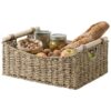 StorageWorks Large Wicker Baskets for Organizing, Seagrass Storage Baskets with Handles, Woven Baskets for Pantry Storage, 15" x 11" x 6¾", 1-Pack