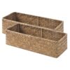StorageWorks Small Toilet Paper Basket for Back of Toilet Basket, Brown