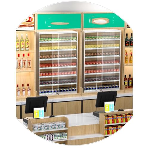 Store Display Rack Wall Mounted Storage Rack Supermarket Convenience Store Automatic Cigarette Rack Space Saving Assembled Display Cabinet,Cigarette Display Rack with Safety Lock, Versatile