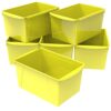 Storex Extra-Large Book Bin, Interlocking Plastic Organizer for Home, Office and Classroom, Yellow, 6-Pack (71132U06C)