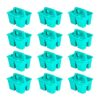 Storex Mini Classroom Caddy, Multipurpose Classroom Organizer with Handle, Teal, 12-Pack (01065U12C)