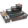 StorMiracle 7 PCS Clear Plastic Drawer Organizers Set, 4 Size Desk Drawer Organizer Trays for Makeup, Jewelry, Kitchen Utensils, Gadgets and Office Accessories, Black