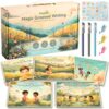 Stoybee Magic Grooved Writing Practice for kids | Deep Grooved Handwriting Practice for Kids Ages 3-7 | Large Pages, Big Letters, Reusable, 15 Refills | Montessori Groove writing Preschool Workbook