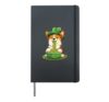 St Patricks Corgi with Green Noodles Hardcover Journal, Black