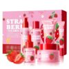 Strawberry VC Skin Care Set, Routine Beauty Skincare for Teen Girl- Spa Gift Set with Cleanser, Toner, Lotion,Eye Cream, Cream, Serum, Facial Skincare Gift Set for Girls, for All Skin Types (6PCS)