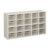 Streamline 20 Cubby Tray Storage Cabinet with Scoop Front Storage Bins, 4x5, White Wash
