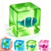 Stress Cube Fidget Toy for Adults – with Luminous Fish Inside (Clownfish, Narwhal, Manta Ray). Perfect for Daily Use,, White Elephant Exchanges. Palm-Sized and Satisfying to Squeeze.