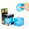 Stress Cube Squishy Toys,Relief High Density Ice Squeeze Ball, Ice Cubes Squishies for Anxiety Relief, Slow Rising Ice Cubes Stress Balls, Focus & Play (Solid Blue)