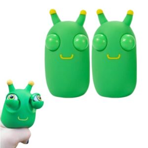Stress Relief Caterpillar with Pop-Out Eyes, Sensory Fidget Tool for Desk (2pc)