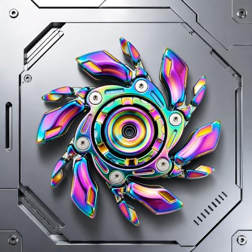 Stress Relief Metal Fidget Spinner for Adults, EDC Fidget Spinner with Open Armor Design & Smooth Spin. a Cool Fidget Toy for Teens & Adults(Dazzling Colors)