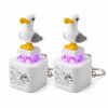 Stress Toy , Rechargeable Fidget Clicker with Real Sound and LED Light, Fidget Keychains , Funny Interactive Desk Stress Relief Toy Gifts for Adults,white-2pcs