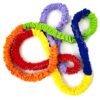 Stretch Bands - Rainbow Color Exercise Bands for Kids Teamwork, Outdoor Play & Group Activities | Physical Education Equipment (9.8 ft)..
