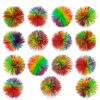 Stringy Balls Bulk, 2.75 Inch Multicolor Rainbow Sensory Stress Bouncy Balls for Kids Adults, Fidget Sensory Toys (15)