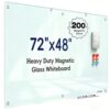 STRMAC Magnetic Glass Dry Erase Board - 72'' x 48'' Whiteboard White Writing Board Nano-Coated Tempered Glass Marker for Wall Office School and Home