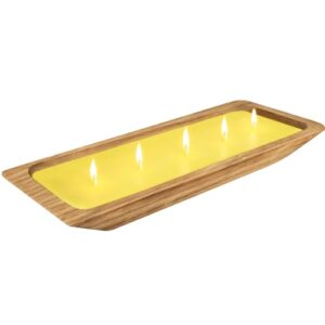 STRN Citronella Candles Bowl Summer Outdoor & Indoor - Rectangle Large Soy Wax Scented Candles with Wooden Bowl, for Garden Patio Yard Home Camping Backyard