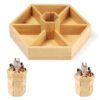 STS SELECTED Premium Bamboo Rotating Makeup Organizer