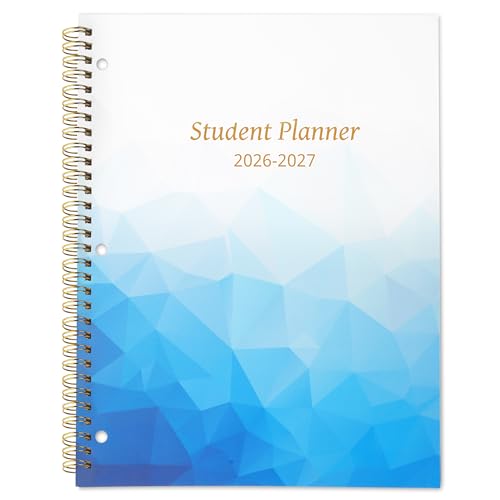 Student Planner 2026-2027 Monthly & Weekly School Planner 2026-2027 Student Planners Academic Year for Middle and High School, Aug 2026 - Jun 2027, 8.2" x 10.7", Academic Planners with Stickers & 3-Hole Punched - Blue