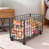 Stuffed Animal Organizer with Wheels Plush Toy Storage Basket Kids Toy Metal Storage Bins for Storage of Any Stuff