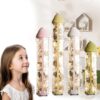 Stuffed Toys Storage Tube With Slider Closure,Large Transparent For Baby Toys,Plush Toys,Bears And Toys,Dustproof,Cylindrical,Display Tube,W+light+wheel, 112cm/44in