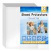 StyEdEk 50 Pcs Crystal Clear Sheet Protectors, Letter Size 8.5" x 11" Plastic Paper Sleeves, Page Sleeve Protectors for Paper Document Artwork Photos, No Holes, 4mil