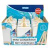 Stylex 28672-P12 Mini Canvas with Easel, Pack of 24 with 100% Cotton Fabric, Size 7 x 7 cm, Primed, Stapled on the Back, for Oil, Acrylic, Gouache and Tempera Paints