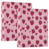 Stylish Sweet Cute Strawberry Hearts Pink 3 D-Ring Binders,Heavy Duty 1.5" Ring File Folder with Clipboard and 3 Interior Pockets,Waterproof Binder for School Office Supplies Home,2 Pack