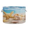 SUABO Large Storage Basket, Starfish and Seashells On The Beach Laundry Hamper Collapsible Hamper Bin with Handle, Laundry Baskets for Blanket Clothes Towels, 20X 20X 14 inches