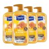Suave Essentials Gentle Body Wash, Milk & Honey With a Sweet Oil Blend Essence, Infused with Vitamin E & Honey Extract 30 oz, 4 count