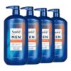 Suave Men Hydrating 3-in-1 Body + Hair + Face Wash with Glycerin & Vitamin E, Cleanse, Moisturize, Refresh, No Parabens or Pthalatates, Long-Lasting Fragrance, 30 FL OZ, 6 Count