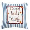 Sufamb Blue Striped Cool Kids Club Pillow Cover 18x18 Double-Sided