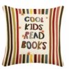 Sufamb Boho Colorful Striped Kids Classroom Pillow Cover 18x18 Double-Sided