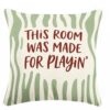 Sufamb Green Striped Kids Playroom Decor Pillow Cover 18x18 Double-Sided