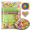 Sukh 5400+Pcs Fuse Beads - Fuse Beads Kit Melty Beads Kit Melting Beads Fuse Beads Bulk Iron Beads for Crafts, Ideal for Christmas Birthday Gifts Mix 24 Colors 5mm