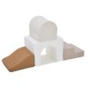 Sumbababy Toddler Climbing Toys Leather Foam Climbing Blocks Indoor Soft Play Set Nordic Arch Climber for Babies and Young Toddlers High Density Foam Playroom Set Neutral