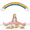 Sumind 10 Pcs Jumbo Rainbow Classroom Bulletin Board Decorations with Cloud Cutouts Colorful Rainbow Party Supplies for Girls Birthday Baby Shower Classroom Nursery Photobooth Room Decor