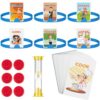 Sumind Headband Game Fun Heads Up Guessing Game Quick Question Cards Set Includes Headbands, Picture Cards, Scoring Coins, Sand Clock(Career Style)