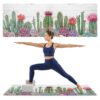 Summer Fruit Yoga Mat with Carry Strap & Shortage Bag Pastoral Lemons Leaves Branch Non Slip Soft Workout Pilates HIIT Fitness Mat for Home Gym Floor Travel Exercise, 72"x32"