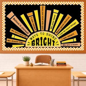Summer Sunshine Motivational Bulletin Board Set Classroom Affirmation Sun Growth Mindset Bulletin Board Decor Station Motivational Positive Wall Decor Health Posters for School Home Office Supplies