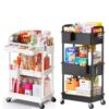 SUNALLY Rolling Cart:Makeup Cart+Baby Diaper Caddy Cart