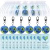 Suncalla 15 Sets Back to School Inspirational Gift Bulk Mini Handmade Crochet Stress Ball Earth Keychain with Thank You Cards Employee Appreciation Gift for Office Volunteer Teacher Nurse