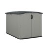 Suncast Glidetop 98 Cubic Foot Horizontal Shed Storage, Outdoor Waterproof Resin Floor Home Patio Deck Box for Garden and Tools, Dove Gray