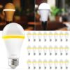 Sunco A19 Warm Light Bulbs 24 Pack LED Night Light Bulb, 5000K Daylight & 2000K Amber Glow, 800Lumens, 80Lm Nightlight, Sleep Light Bulb for Bedroom Lamps, Warm Yellow Light Bulbs, Dimmable, E26, UL