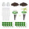 SUNCOZE 320pcs Hydroponic Pods, Accessories Compatible Other Hydroponics Growing Systems, Gardening Supplies Garden Pods Include 120 Grow Sponges, 40 Grow Baskets, 40 Domes, 120 Labels