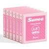 SUNEE 1.5 Inch Binders 3 Ring 6 Pack, Clear View Three Ring 1 1/2 Inch Binders PVC-Free (Fit 8.5x11 Inches) for School or Office Supplies, Pink